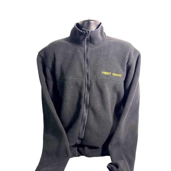REI Thaw Fleece Jacket Mens XLT Black Forest Service Full Zip Made USA
